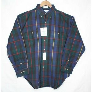 Vintage World island long sleeve mens shirt button front 100% cotton size L New